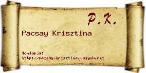 Pacsay Krisztina névjegykártya