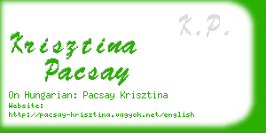 krisztina pacsay business card